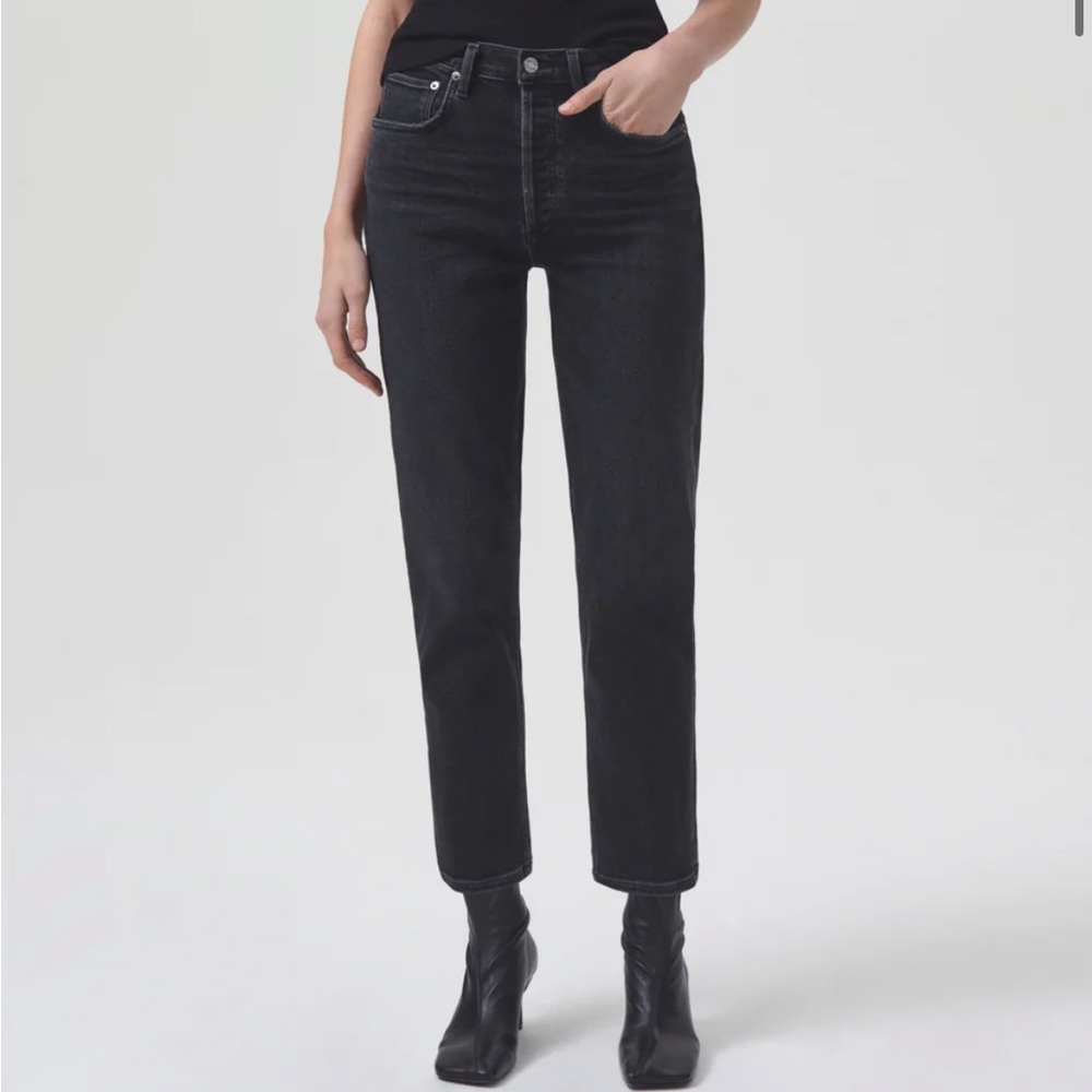 Agolde Riley high rise straight crop jeans